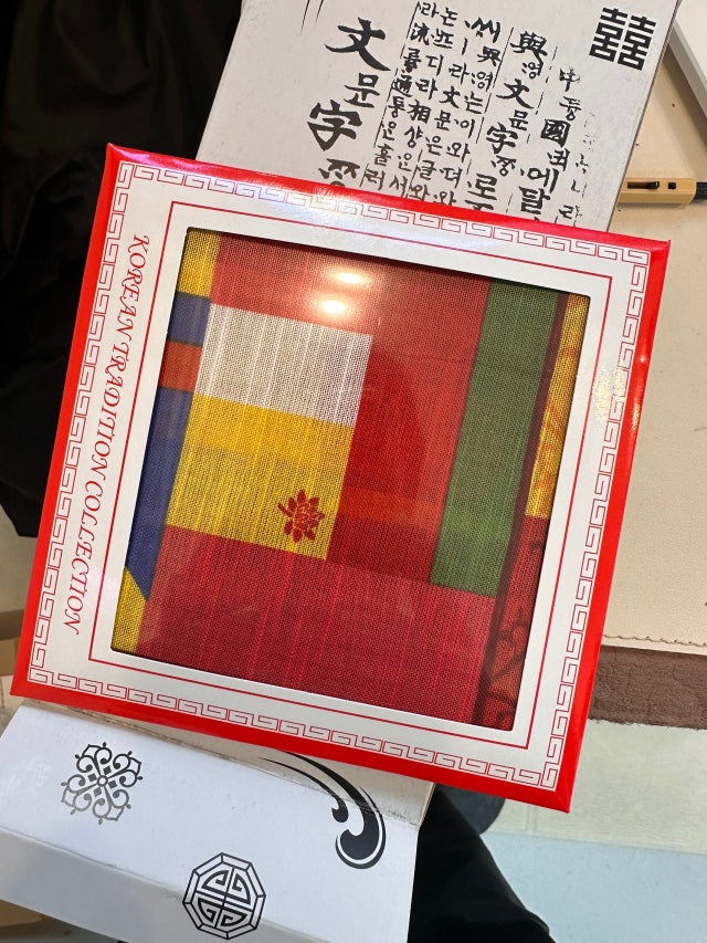 민속화 손수건-전통 조각보