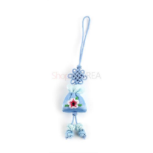 매듭 작은열쇠고리-매화주머니[하늘색] 리뷰 이미지