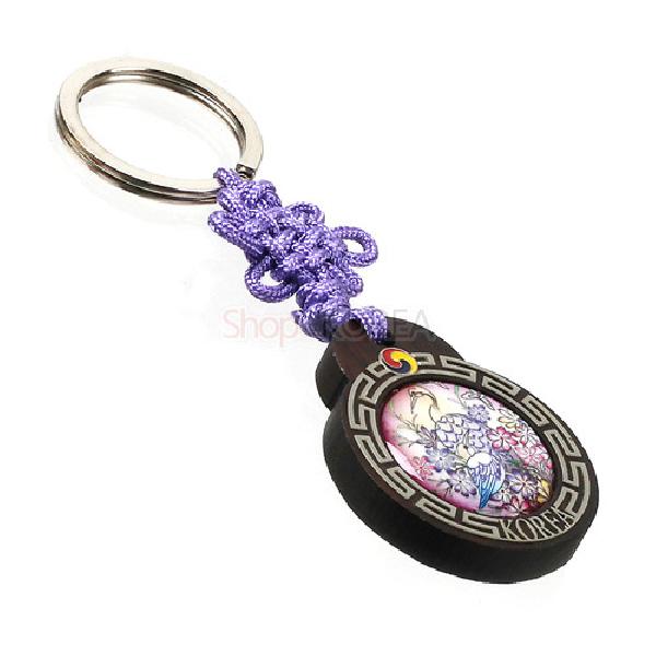 원형자개열쇠고리-흰학 리뷰 이미지