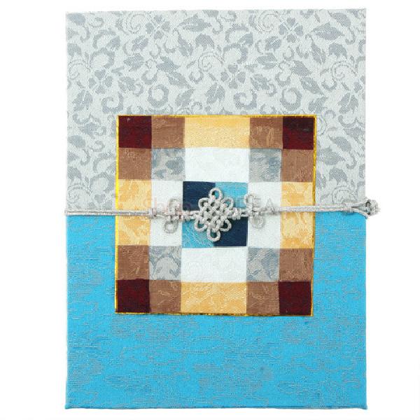 조각보매듭 카드大 [은색 하늘색] 리뷰 이미지