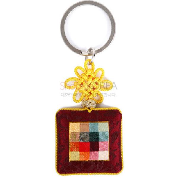 조각보열쇠고리[자주색]