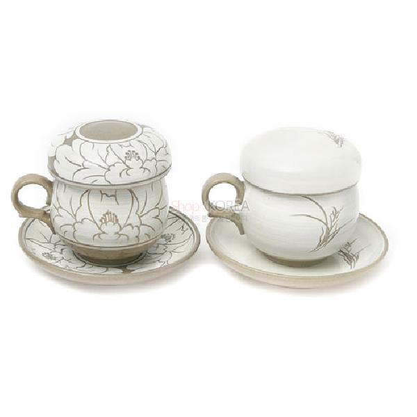 2인다기잔세트-목단난초 리뷰 이미지