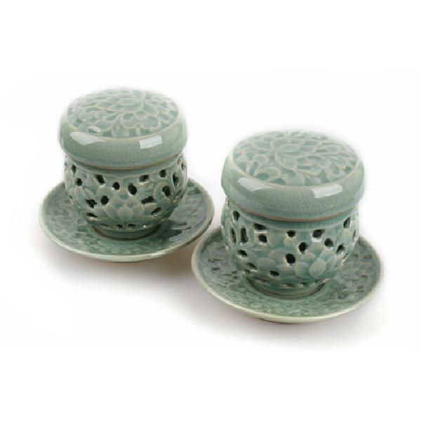 투각연꽃 2인다기잔 세트 리뷰 이미지