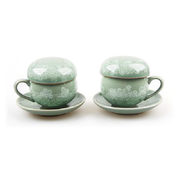 청자백상감국화다기잔세트 리뷰 이미지