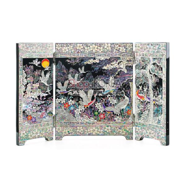 장태복 작(作) 3폭병풍-장생도[흑] 리뷰 이미지