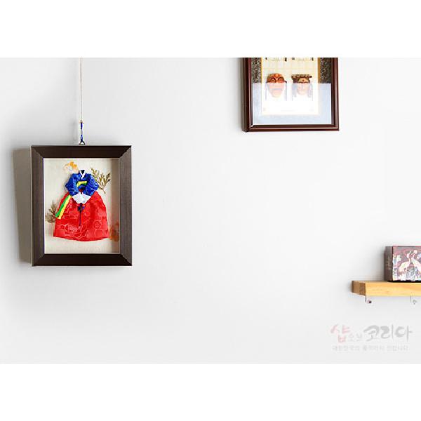 전통벽걸이 액자大 - 한복(적색치마) 리뷰 이미지