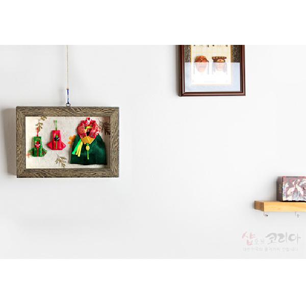 전통벽걸이 액자大 - 쌍귀주머니,한복세트2 리뷰 이미지