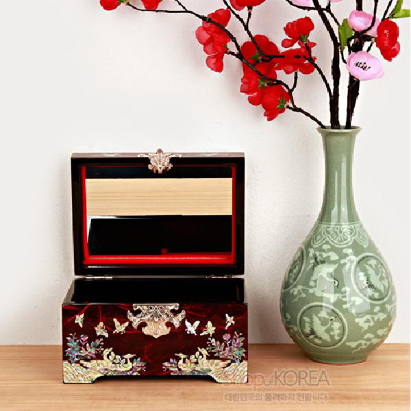 한지와 자개-송학보석함小[적색] 리뷰 이미지