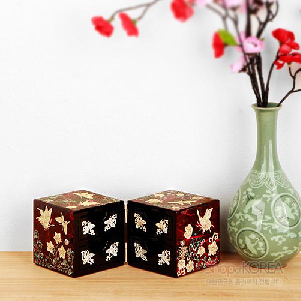 한지와 자개-쌍합 당초나비小[적색] 리뷰 이미지