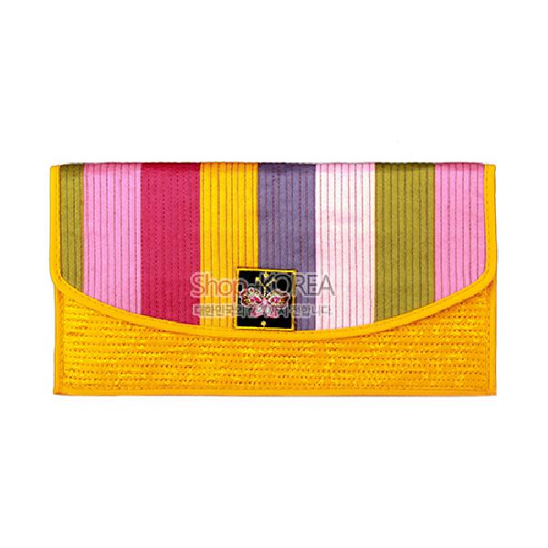 누비수(秀) 색동 장지갑[황색]