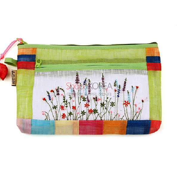 모시 파우치-야생화(연두) 리뷰 이미지