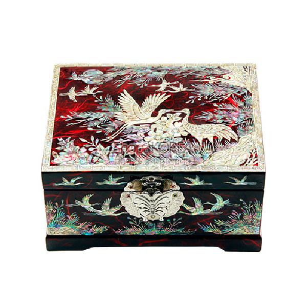 나전 한지좌보석함中-송학[적색] 리뷰 이미지