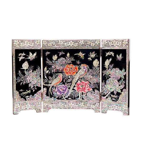 장태복 작(作) 3폭병풍-화조도[흑] 리뷰 이미지