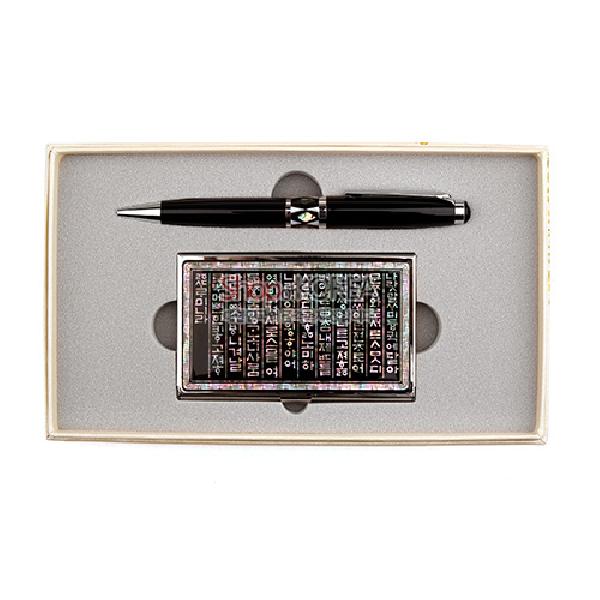 명함케이스와 볼펜2종세트-나랏말쌈