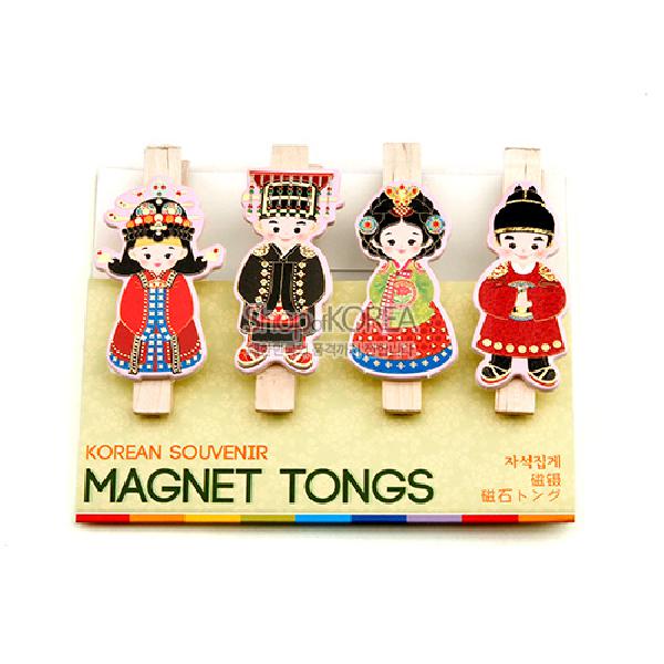 민속 메모자석집게 4P-왕과왕비
