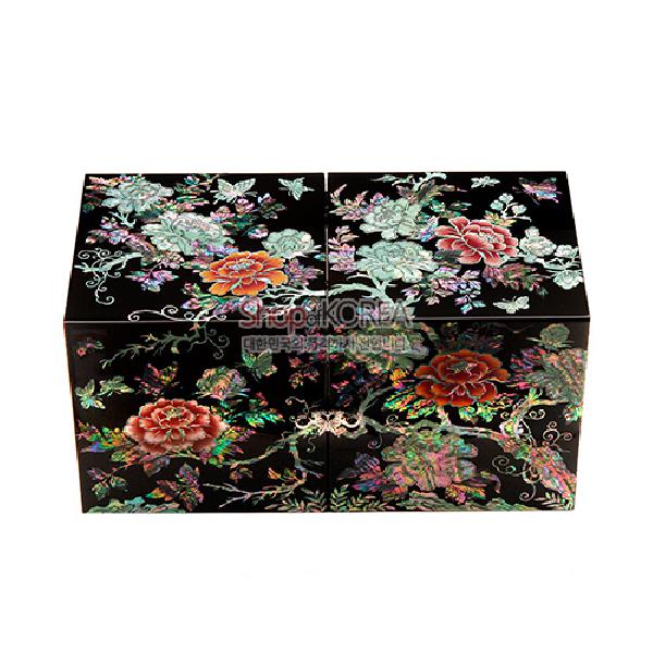 나전 쌍합보석함 특대-목단[흑] 리뷰 이미지