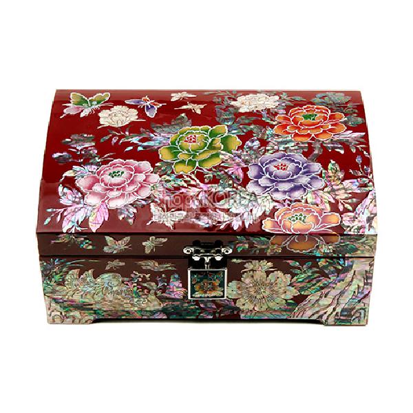 자개굴림좌보석함-모란무늬[적] 리뷰 이미지