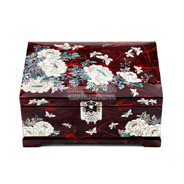 모란과 나비 - 한지 보석함 (적색) 리뷰 이미지