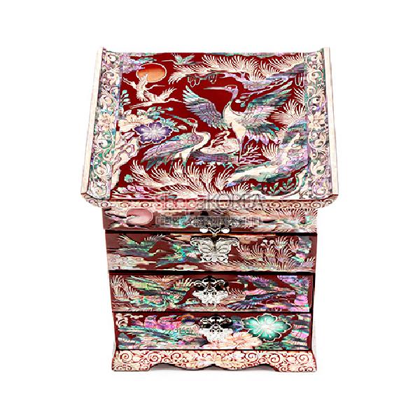 규방지보 경대보석함 삼단설합(대) 적색 송학 리뷰 이미지