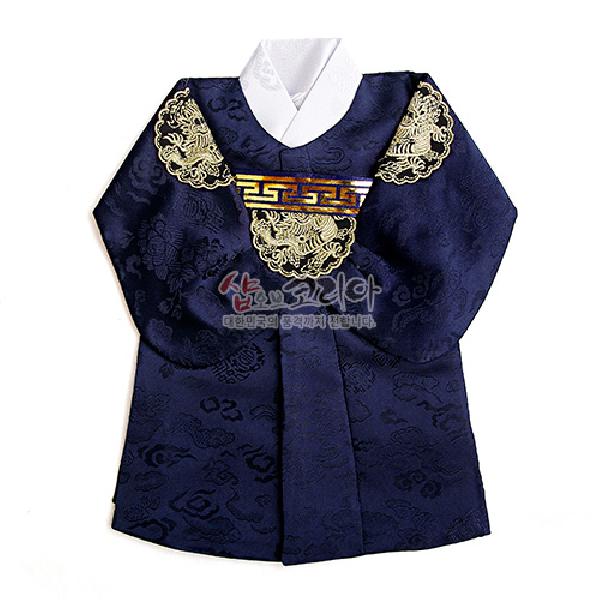 비단한복 와인 커버-왕(남색)