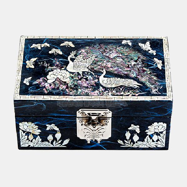 한지자개 보석함 중- 공작(청) 리뷰 이미지