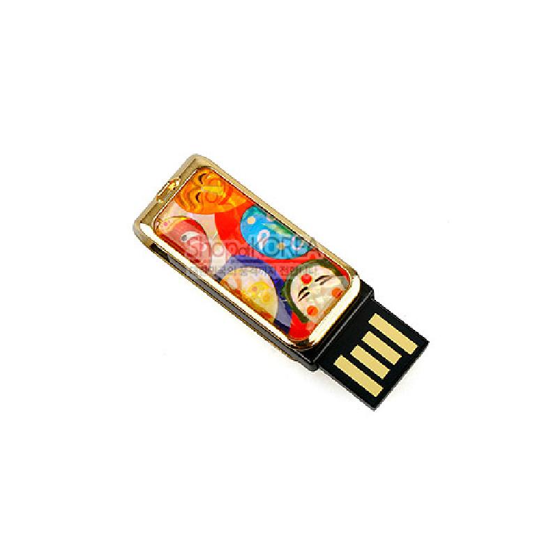 금속 테두리에 다채로운 색감으로 표현된 하회탈 문양 장식의 나전 USB 메모리. 금속 테두리에 다채로운 색감으로 표현된 하회탈 문양 장식의 나전 USB 메모리.