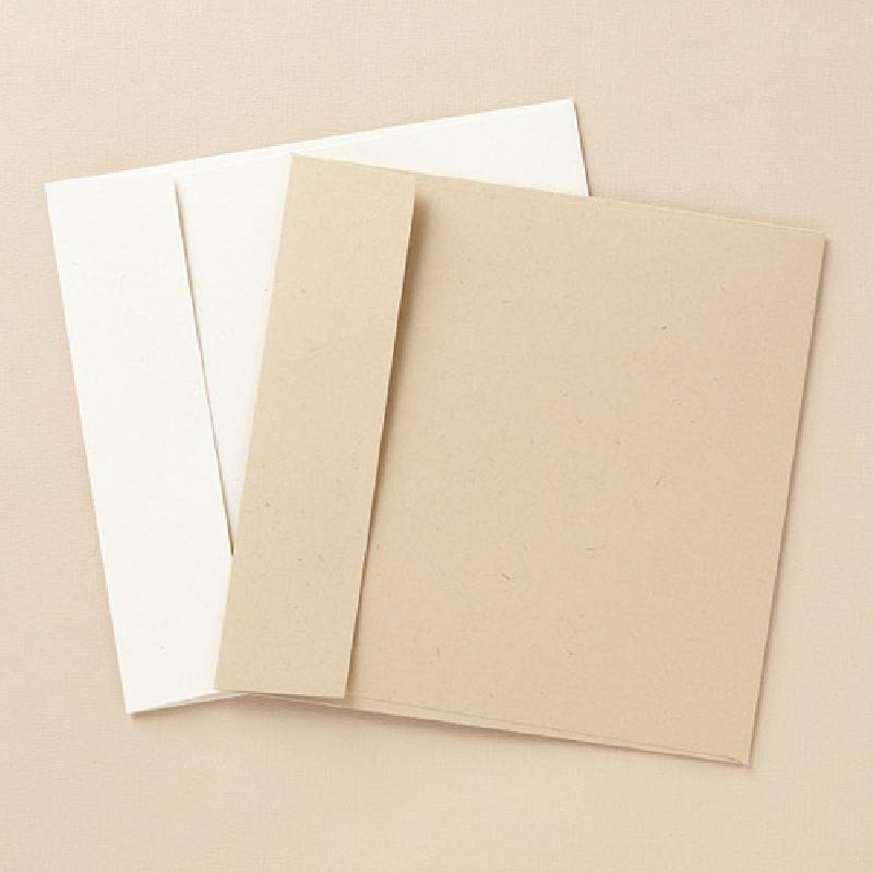 무늬 없는 베이지색·백색 종이 재질의 민화 프레임카드 속지와 겉지 구성.