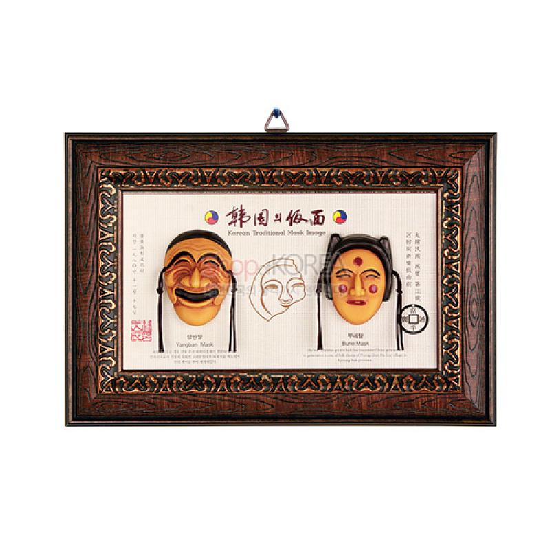 하회(河回) 탈액자-양반,부네(가로)